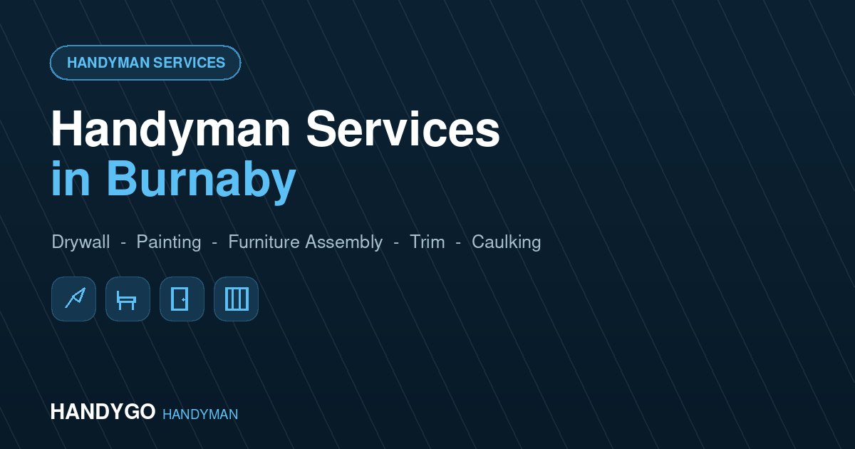 Handyman services in Burnaby for drywall repair, painting, furniture assembly, door trim and caulking by HANDYGO HANDYMAN